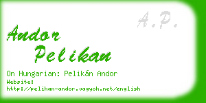 andor pelikan business card